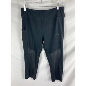 NWT X by Gottex Capri Legging with Faux Leather Panels Size XL